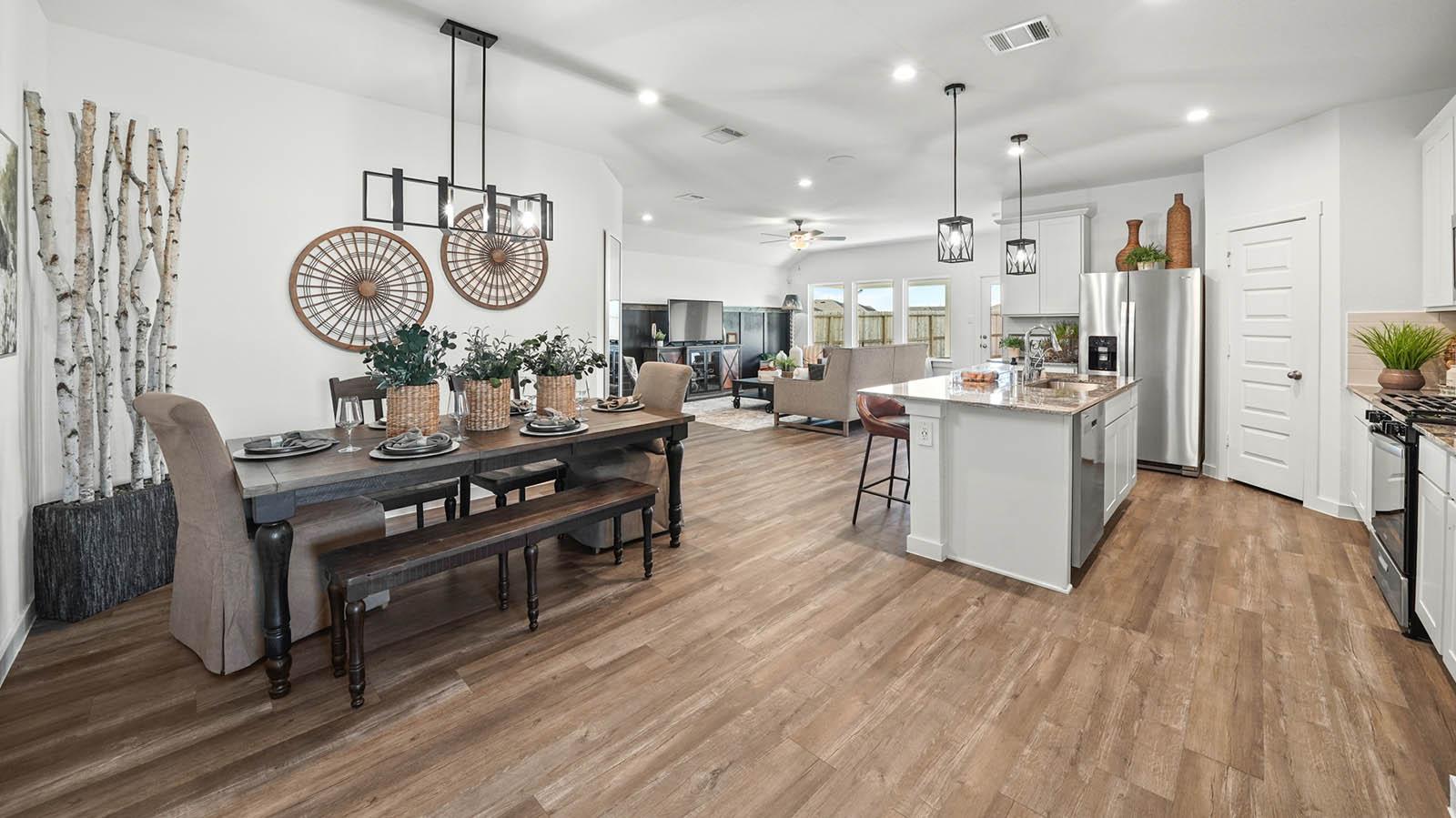 dining and kitchen area