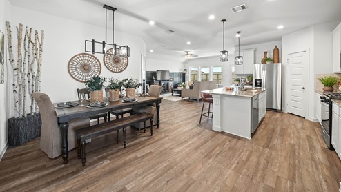 dining and kitchen area