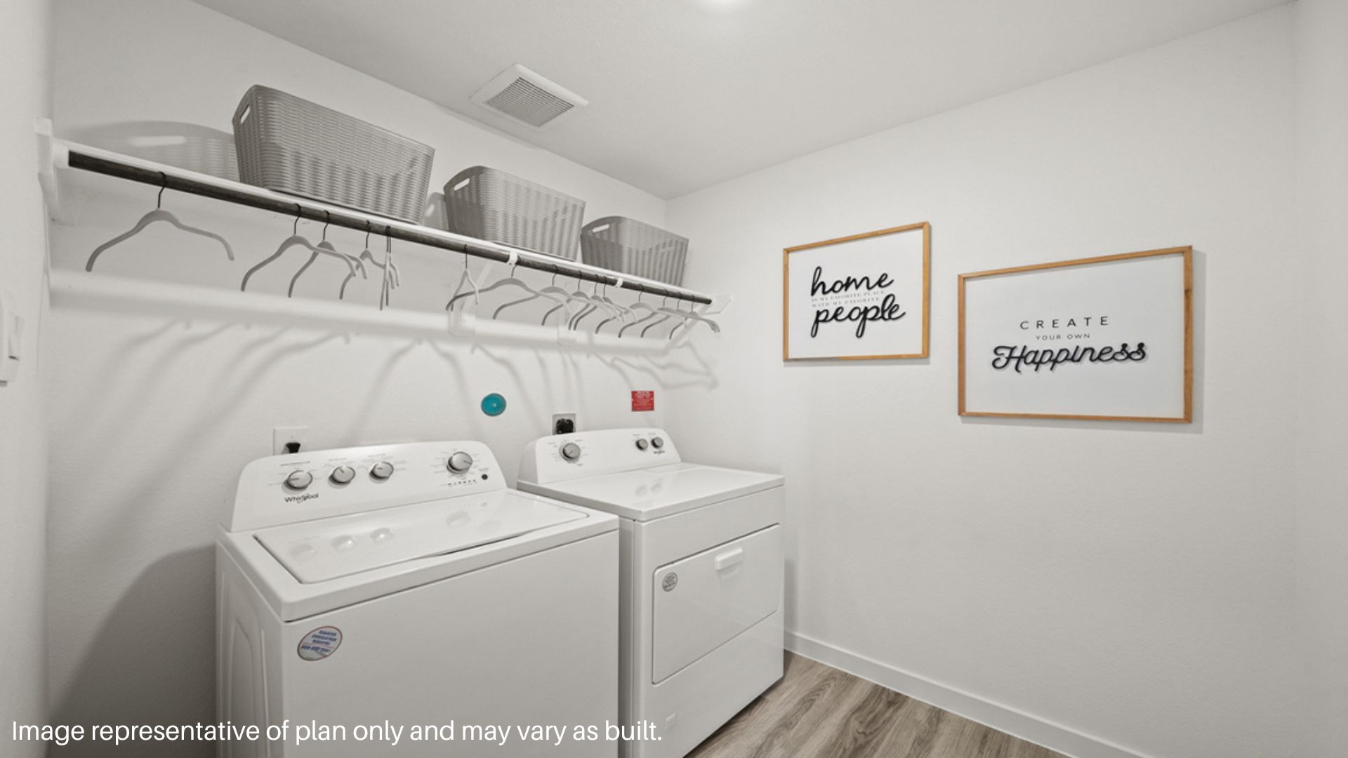 Utility room with build in shelf above