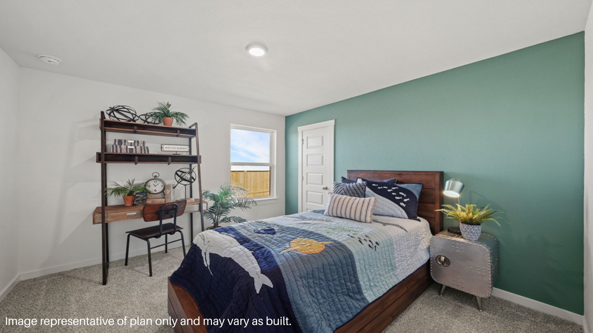 Spacious secondary bedroom with window and closet