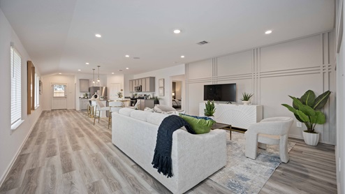 Open concept kitchen and living room