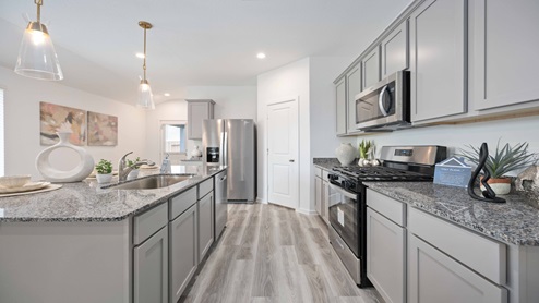 Stainless steel apliances in the kitchen