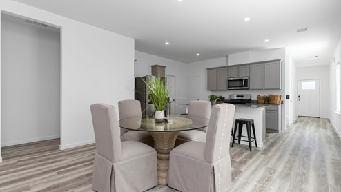 Open concept kitchen and dining room