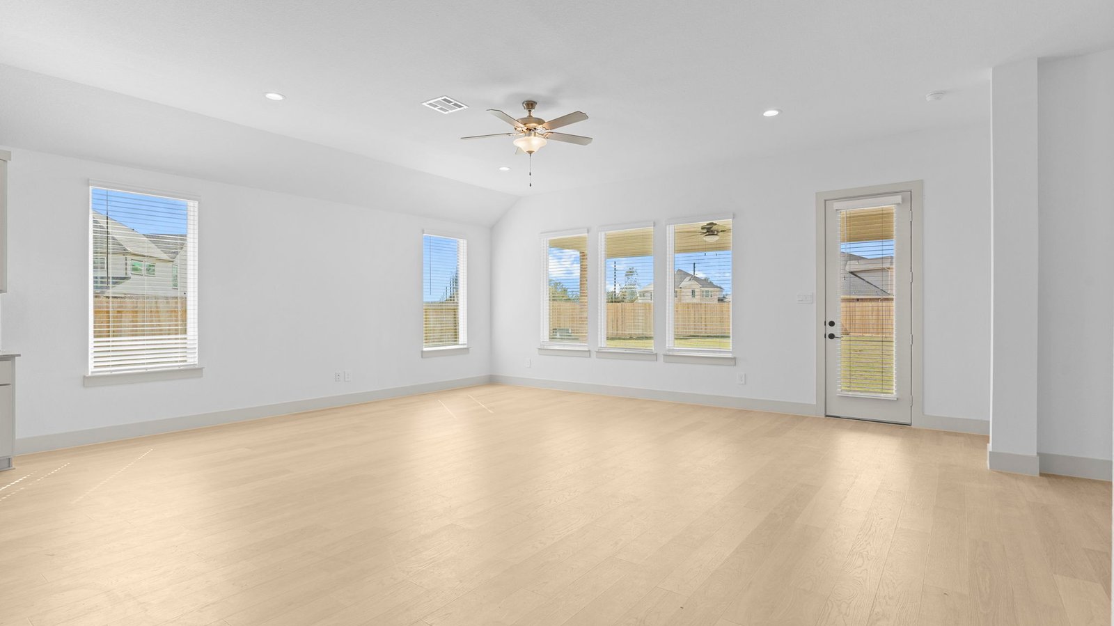 Cardinale Floor Plan open living room with natural light abundance of windows