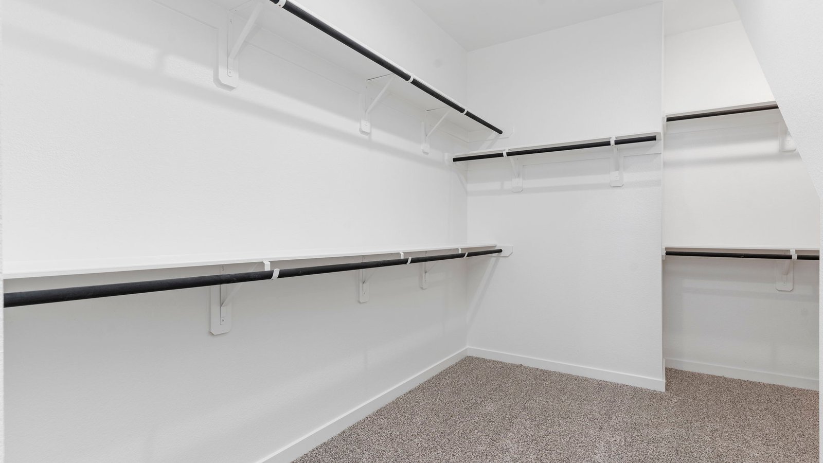 spacious walk in closet