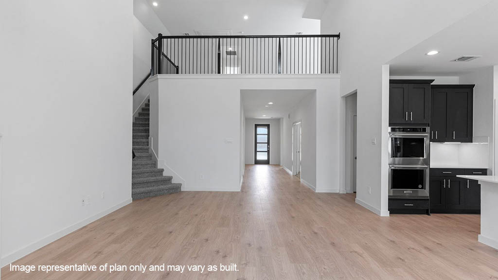 two story living room area