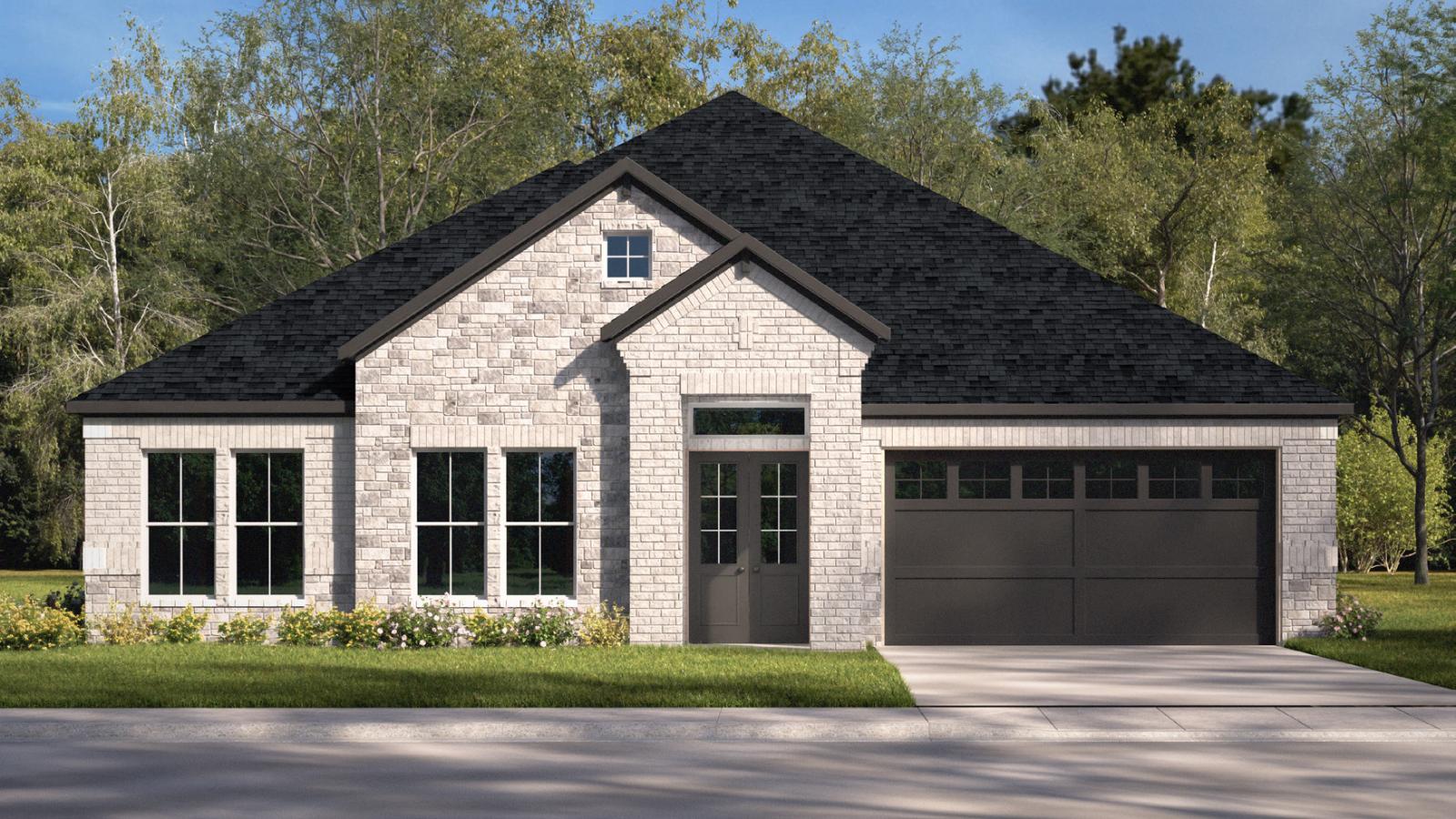 the rome, a one-story home with 3 bedrooms and 2 bathrooms with a tandem garage