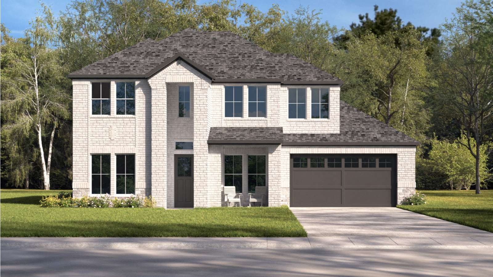 Two story home with 4 bedrooms, 3 and a half bathrooms, and a two car garage with tandem