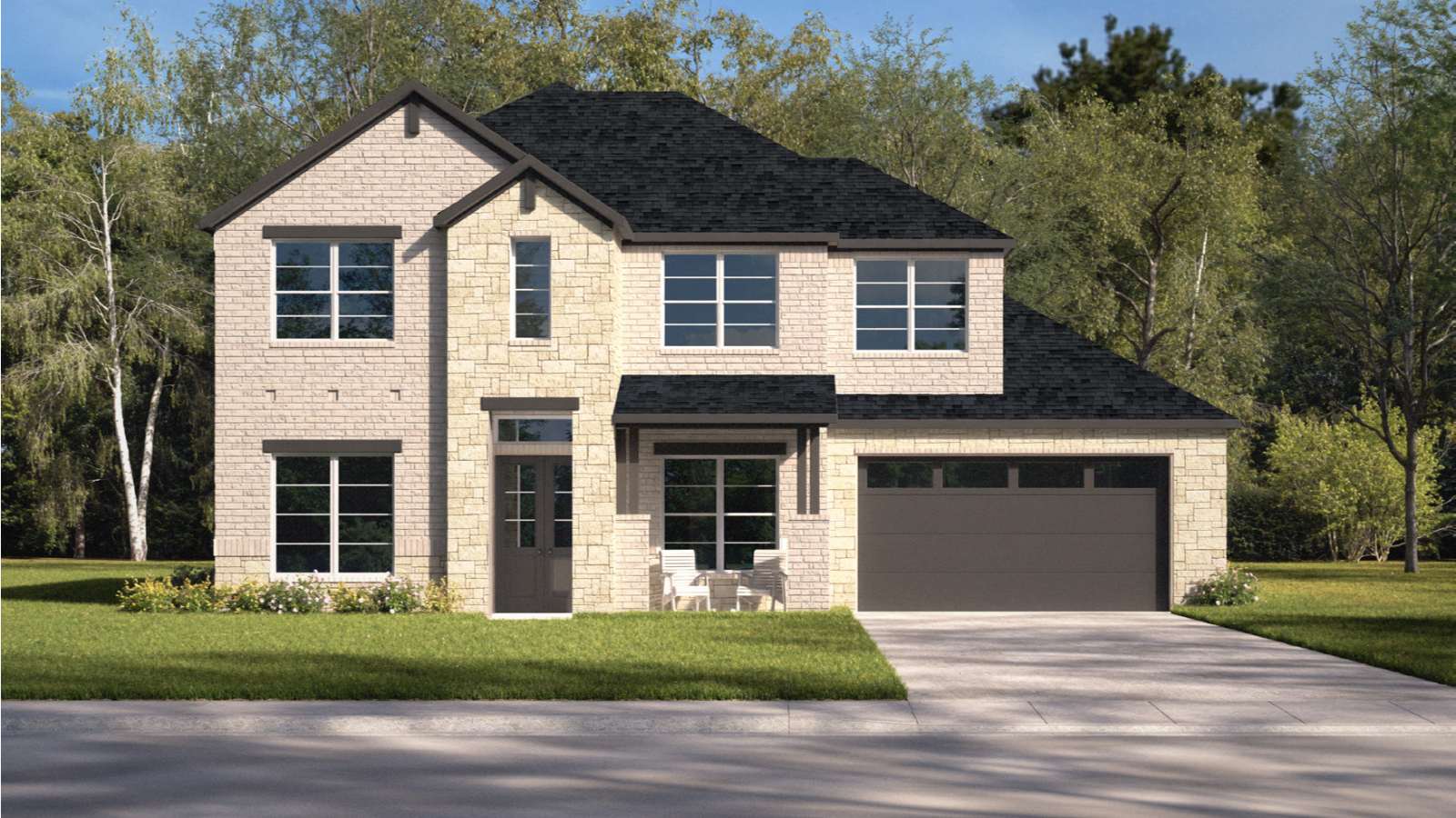 A two story home spanning across four bedrooms, a game room, an office and three and a half bathrooms