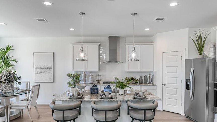 large kitchen island with seating