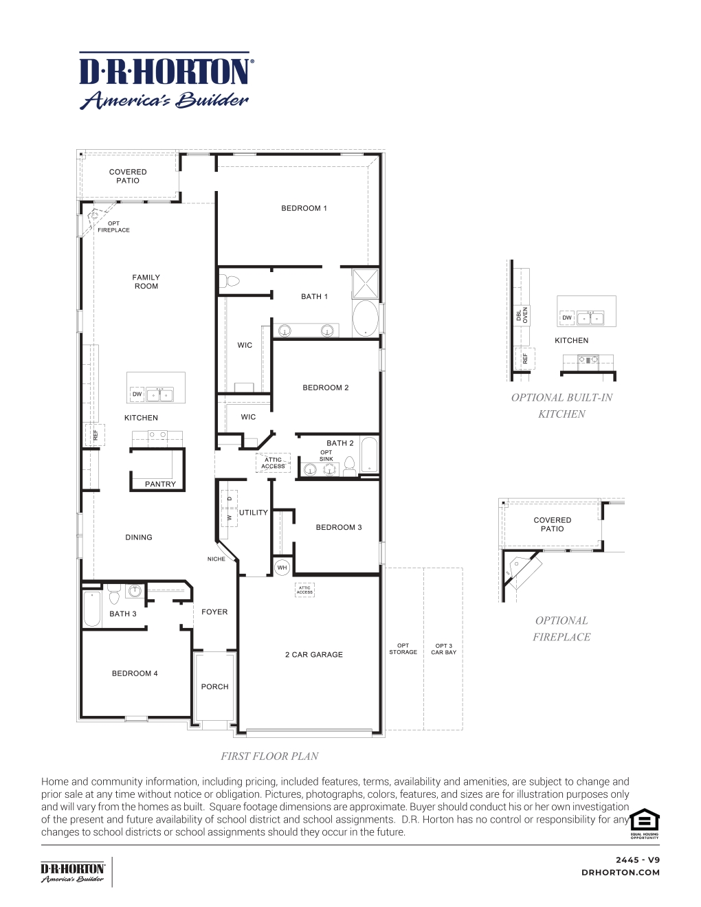 the colby one story floor plan with four bedrooms and three bathrooms