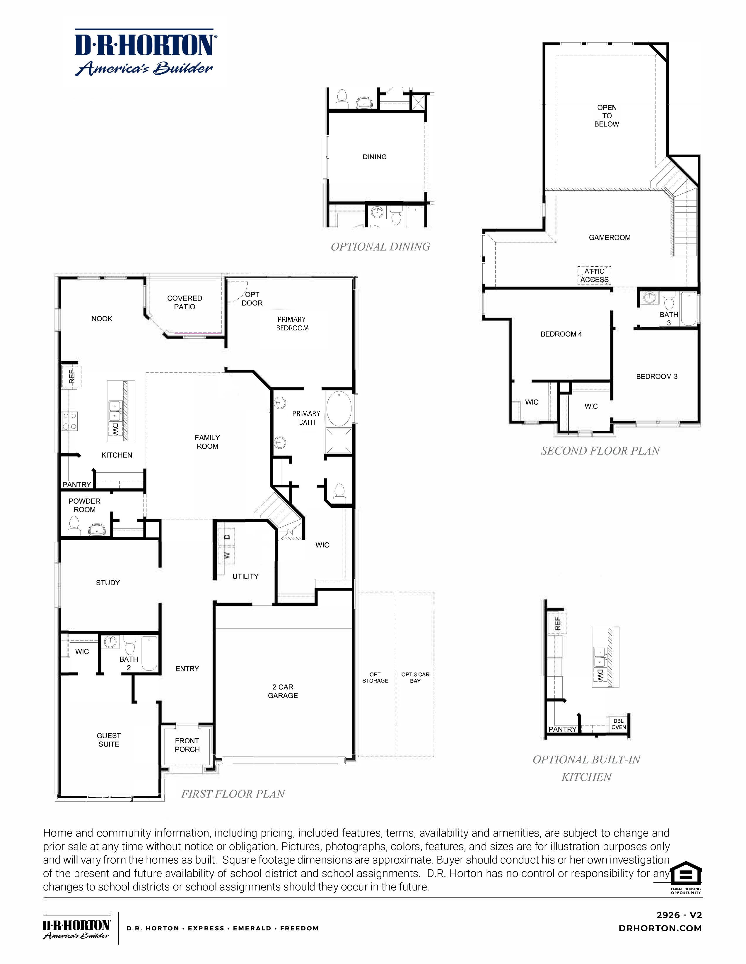 two story rockdale floor plan with four bedroom and three and a half bathrooms