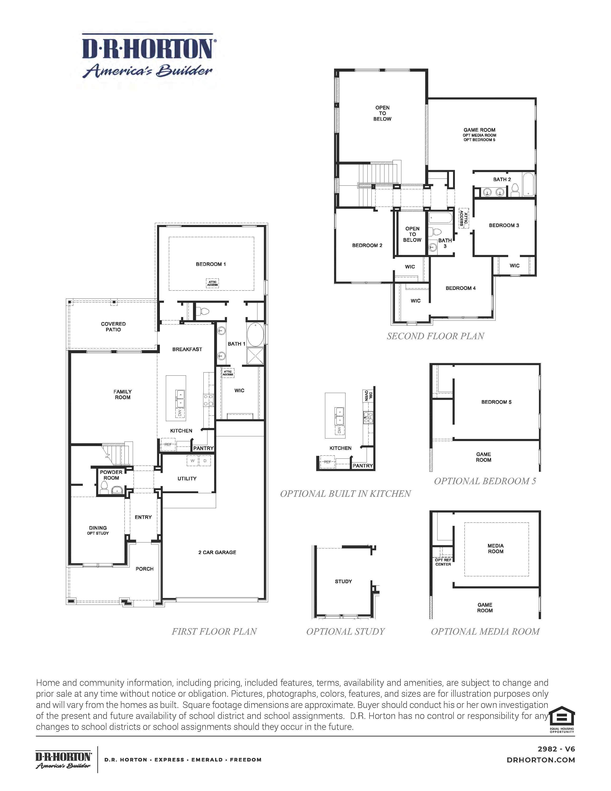 two story floor plan with four bedrooms and three and a half bathrooms