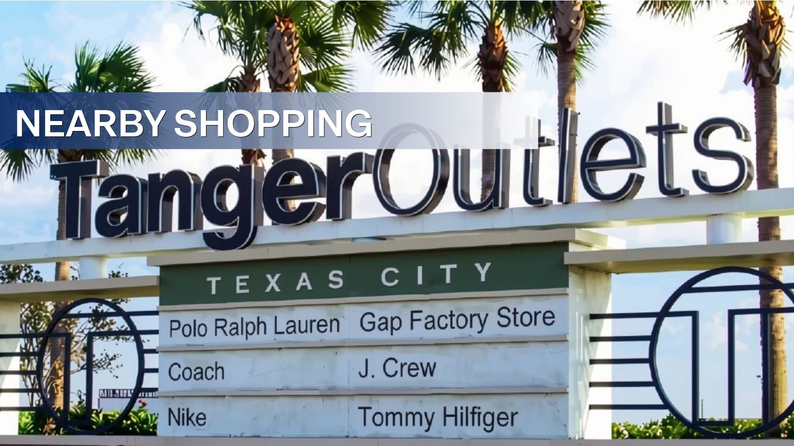 Attractions near Marlow Lake include nearby shopping at Tanger Outlets