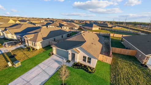 marlow lake community texas city aerial photo