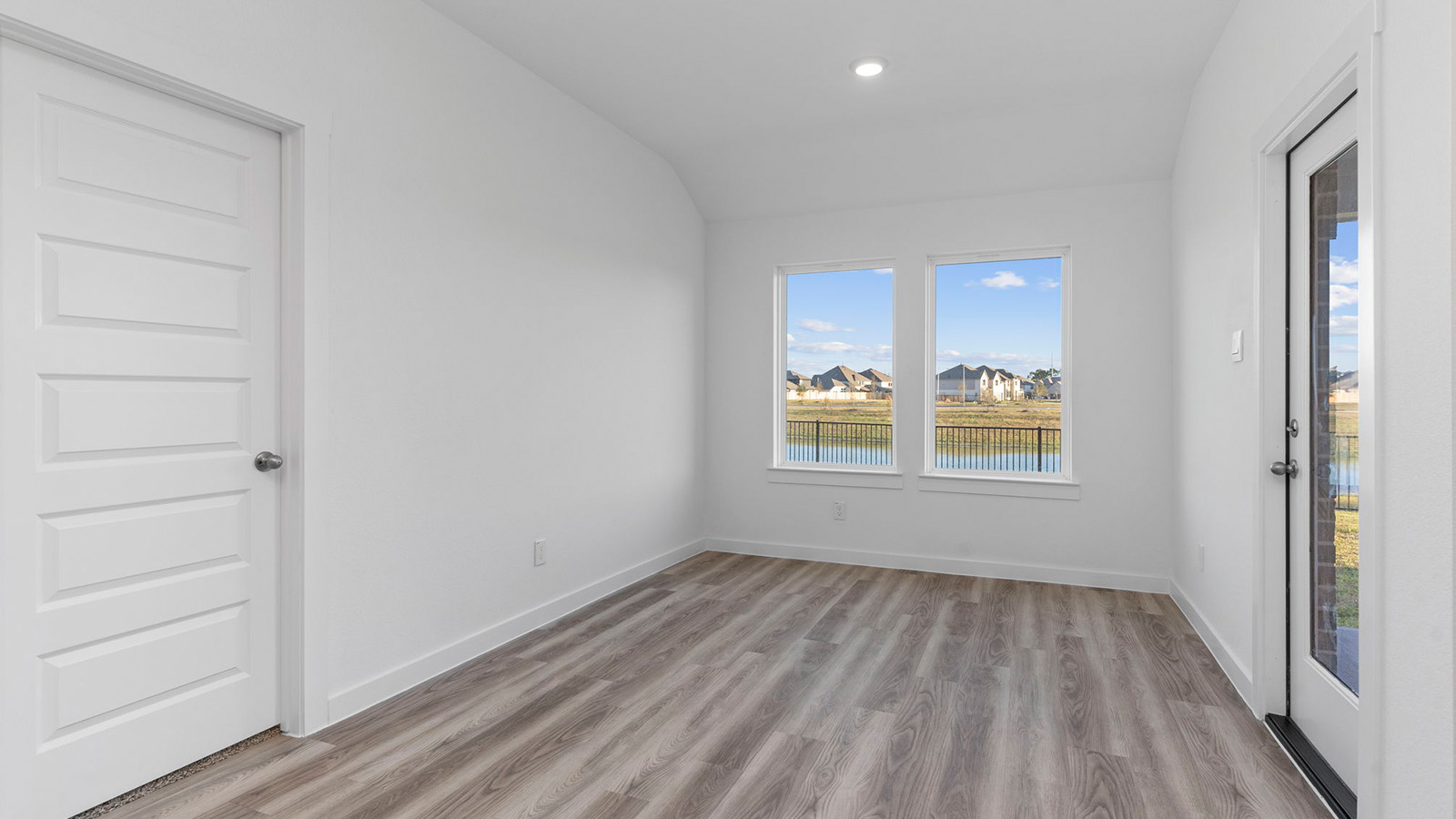 dining room with large window