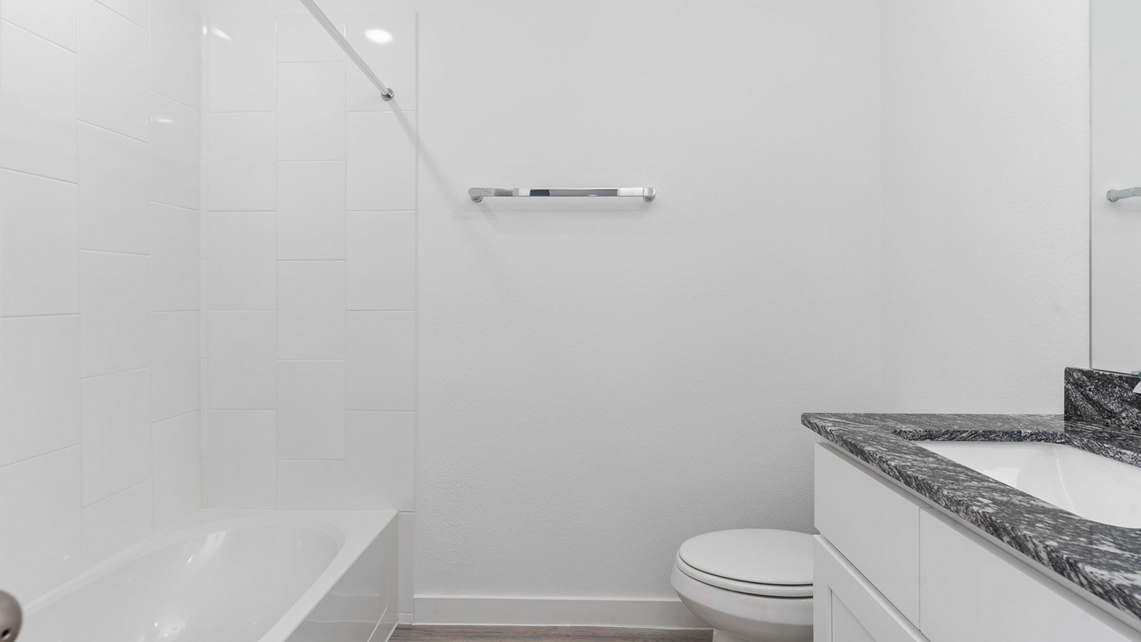 secondary bathroom with one sink