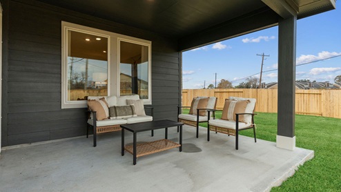 Spacious covered back patio