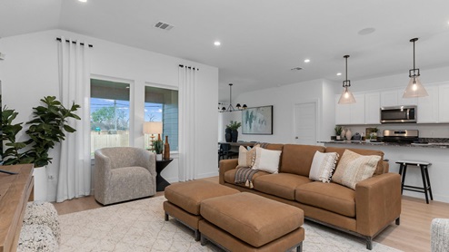 Living room with two large windows