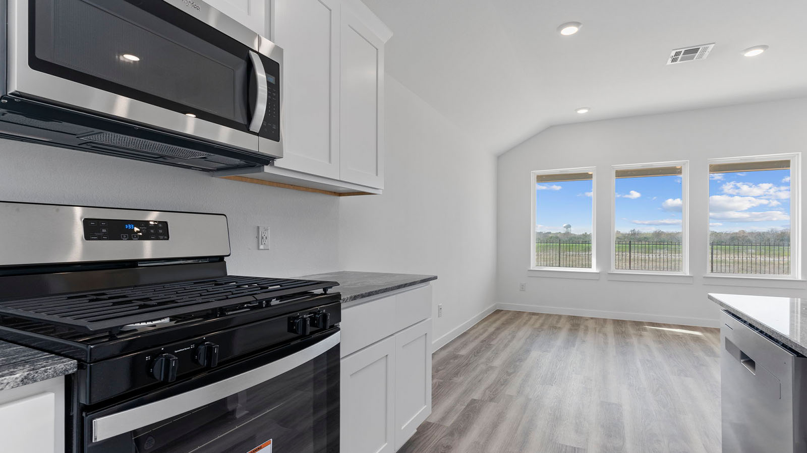 Kitchen with stainless steel appliances