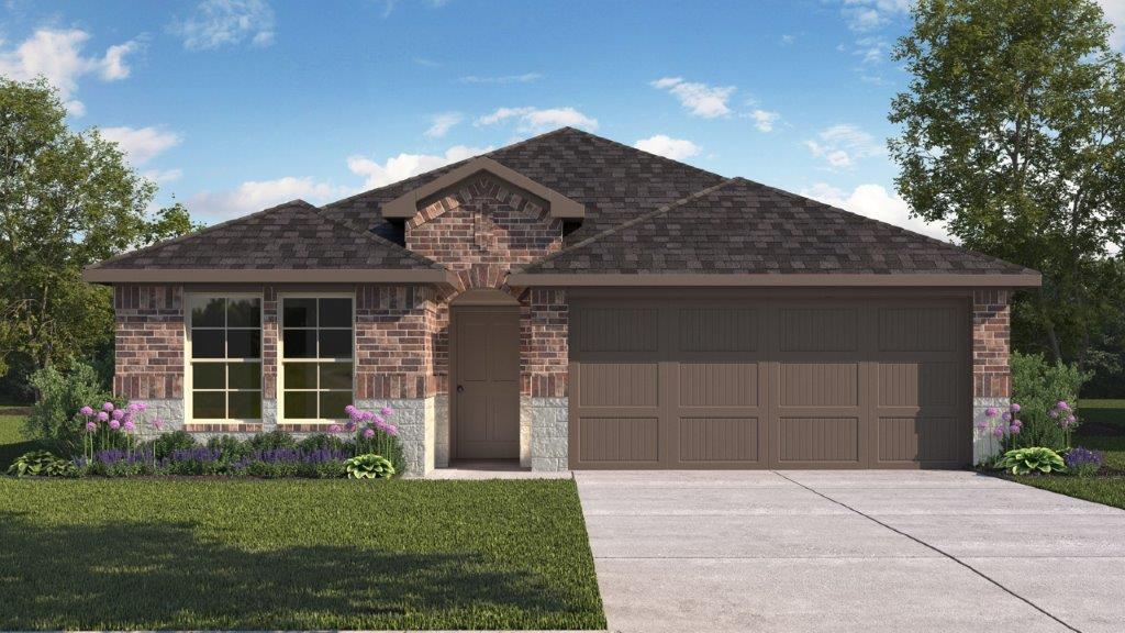 Single Story Brick/Stone Exterior Rendering