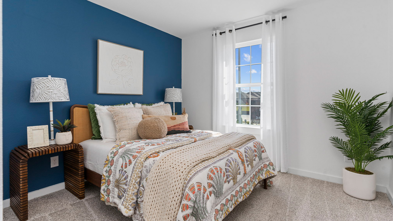 Secondary bedroom with large window