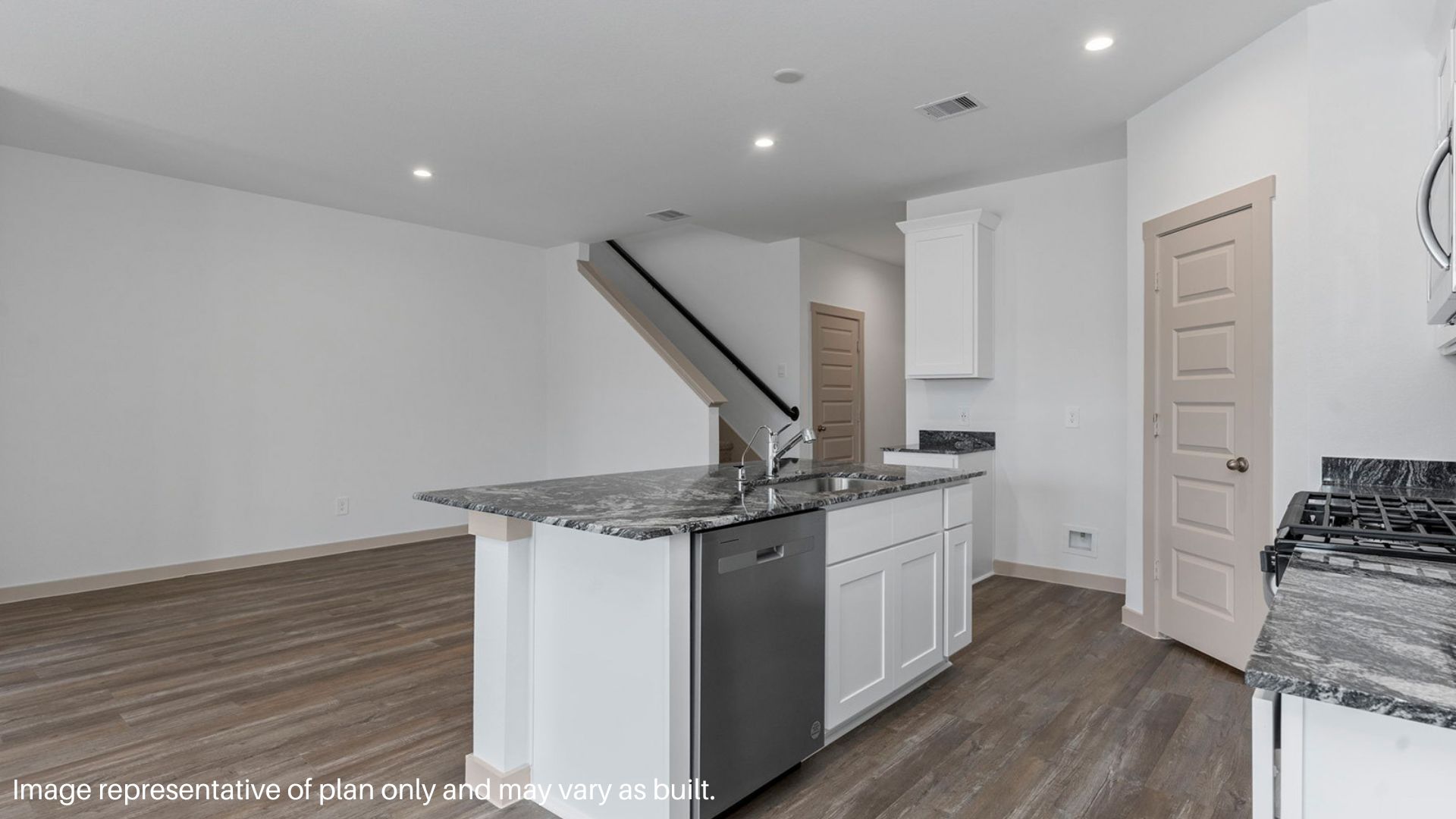 Open concept kitchen and dining room