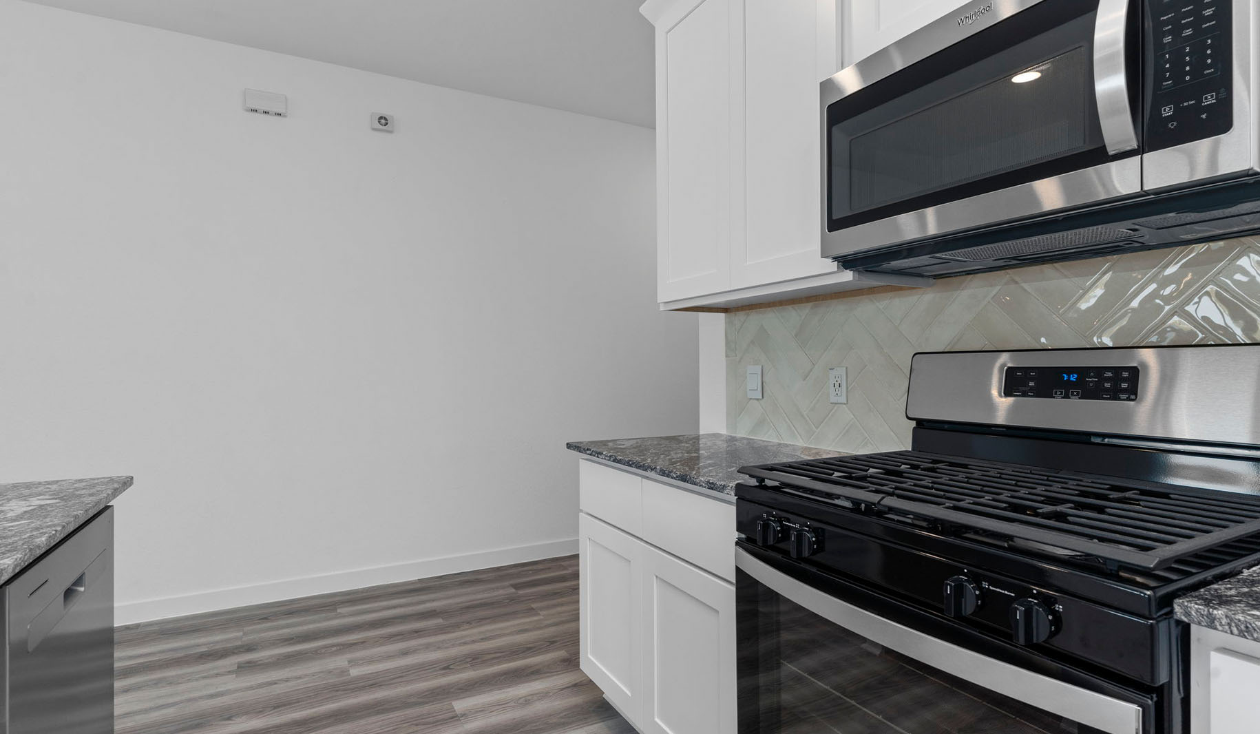 Kitchen with stainless steel appliances