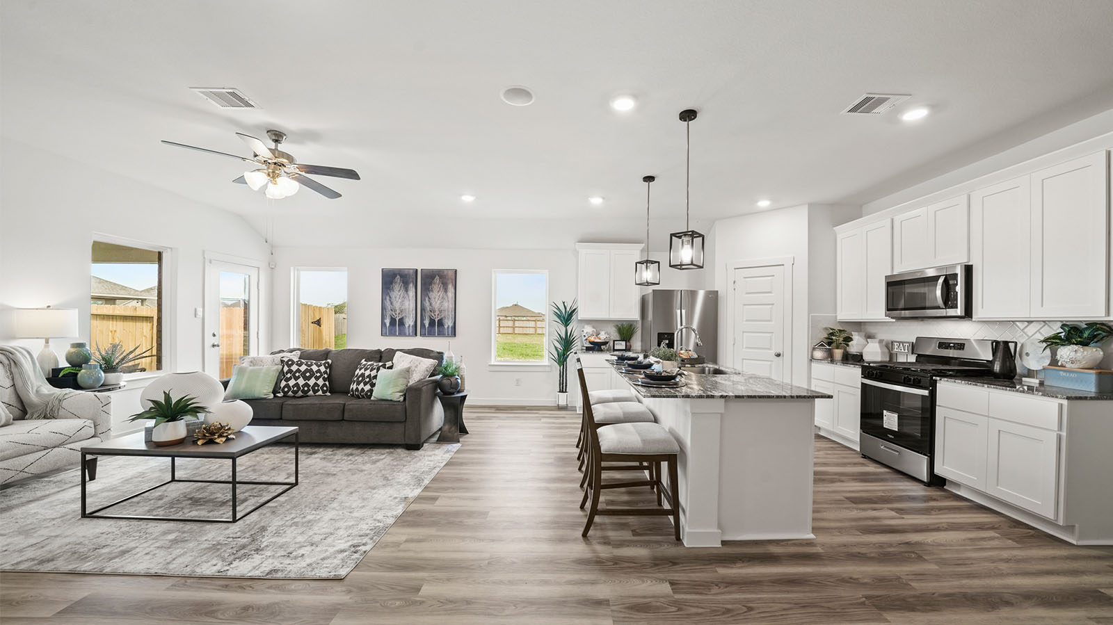 Open concept kitchen and living room