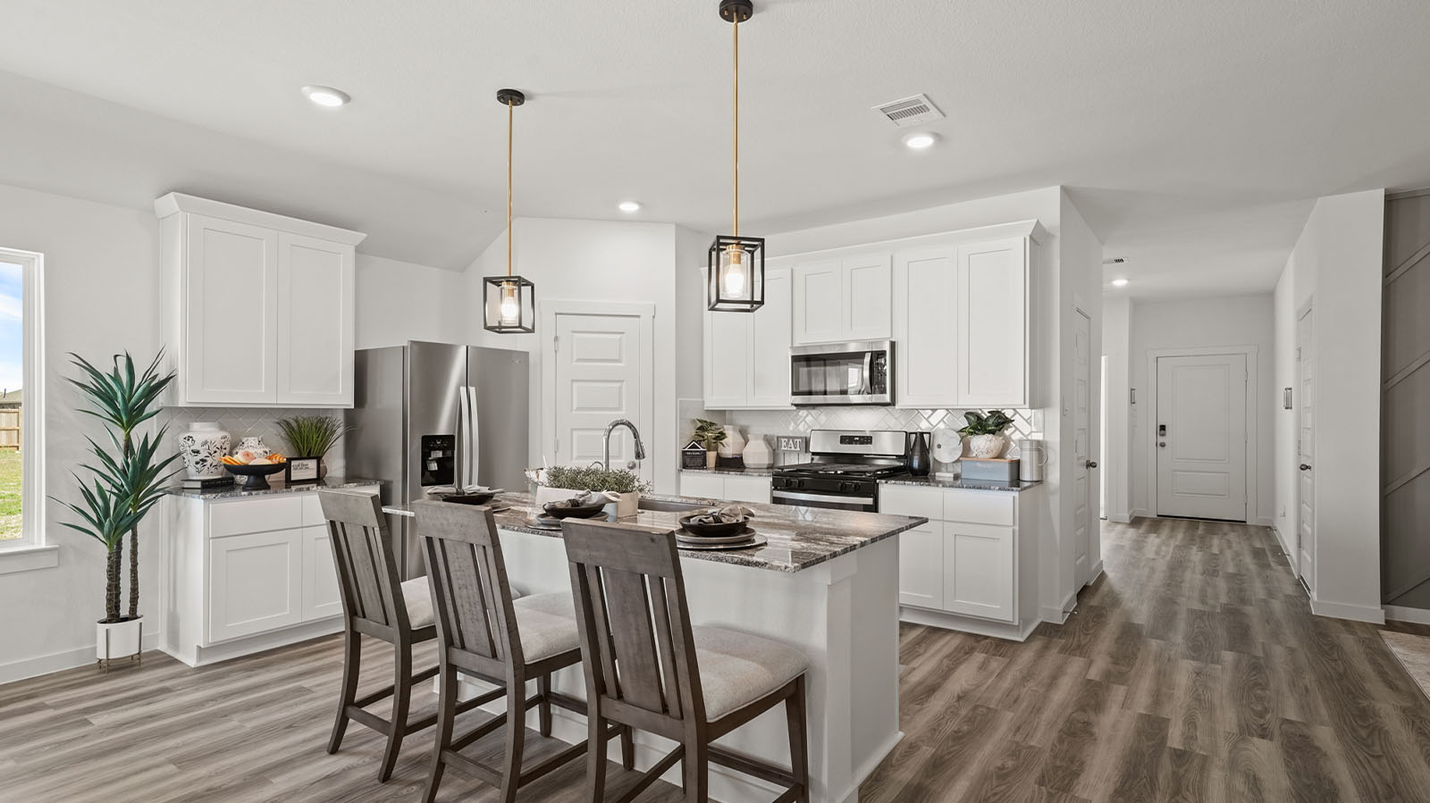 Open concept kitchen island