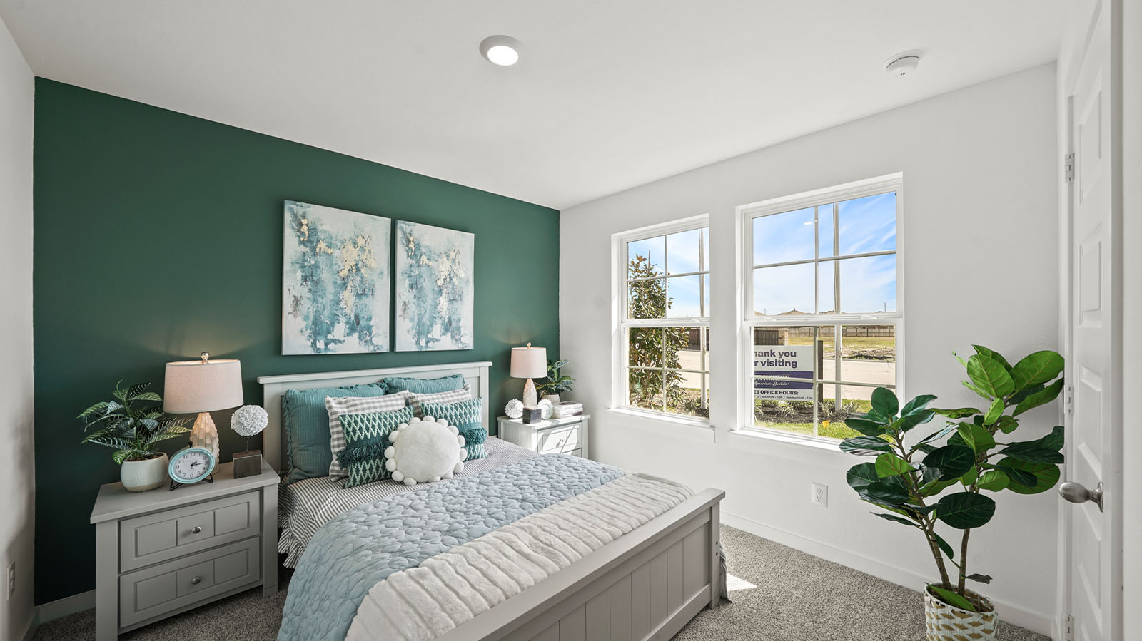 Secondary bedroom with large window