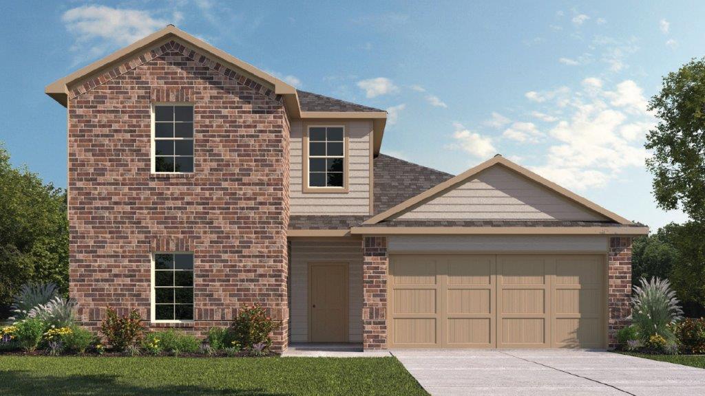 Two-Story Brick Exterior Rendering