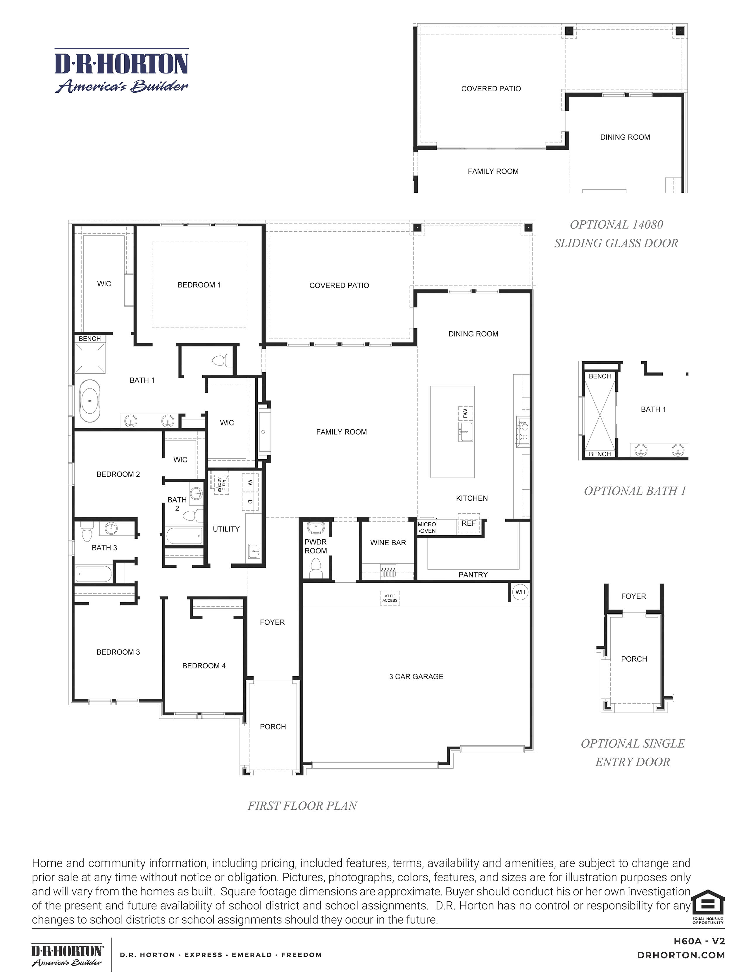 the amalfi floor plan is a one story home with four bedrooms, three and a half bathrooms, and a three car garage