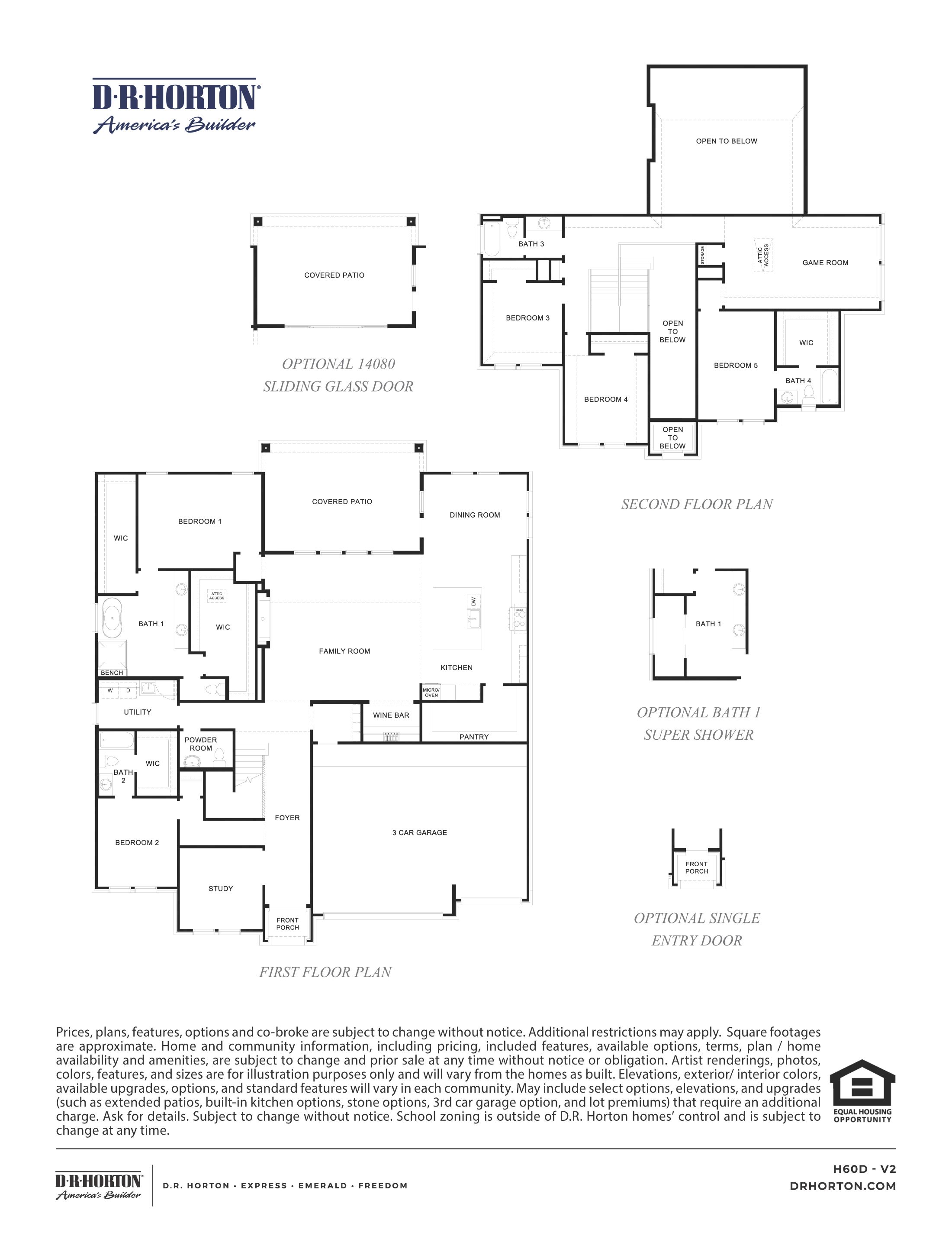 the positano, a two story home with 5 beds, 4.5 baths, and a 3 car-garage