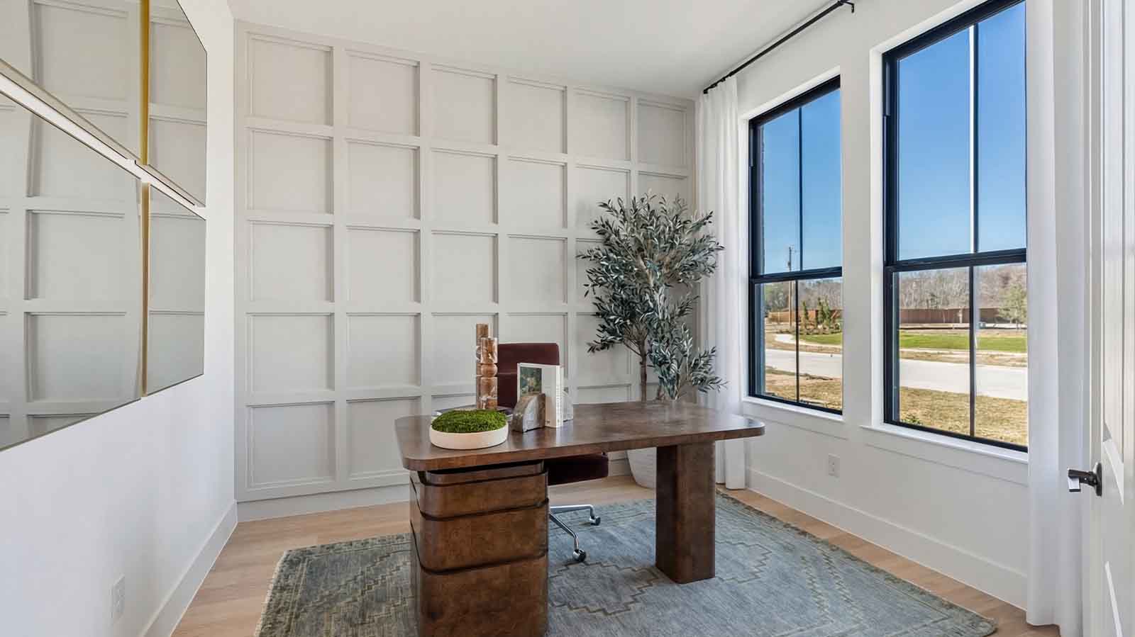 A secluded downstairs study, perfect for a quiet home office or library