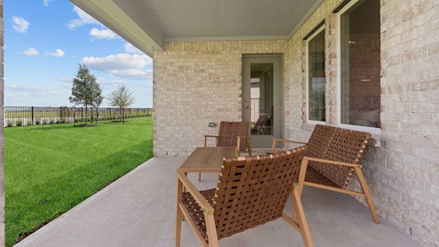 Backyard patio with seating