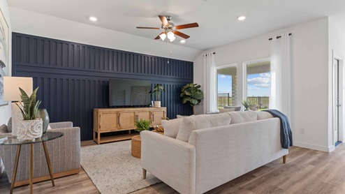 Living room with an accented wall