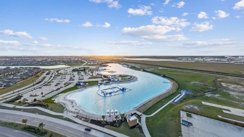 aerial view of lagoon