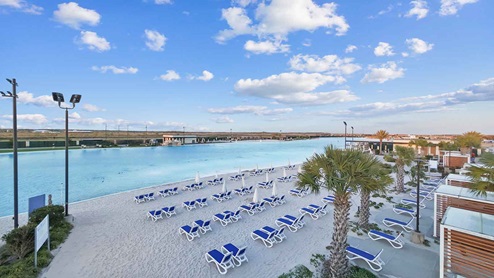 view of the beach and the lagoon