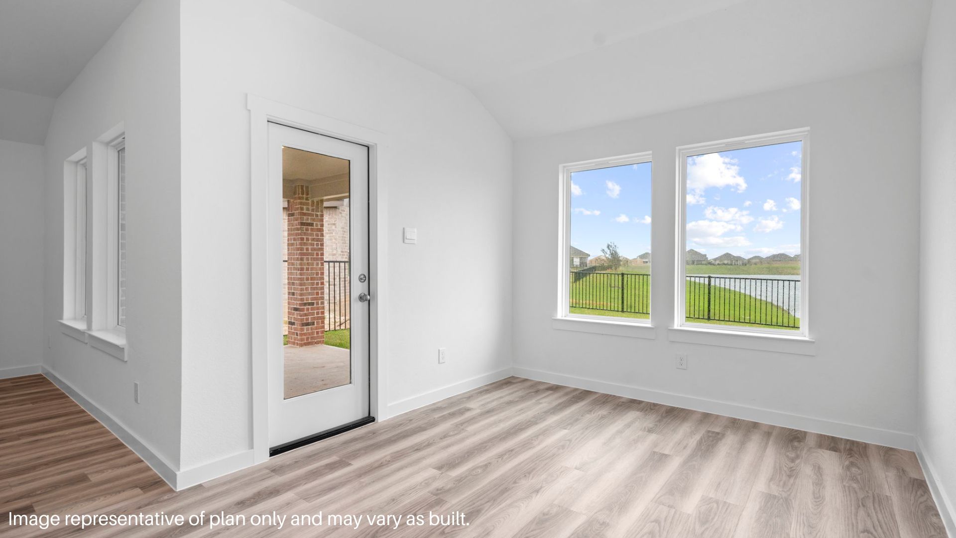 dining room with two windows