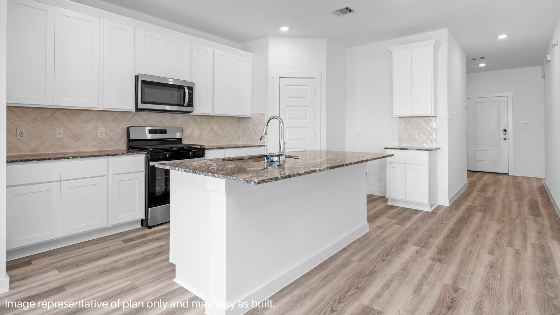 kitchen with a large island