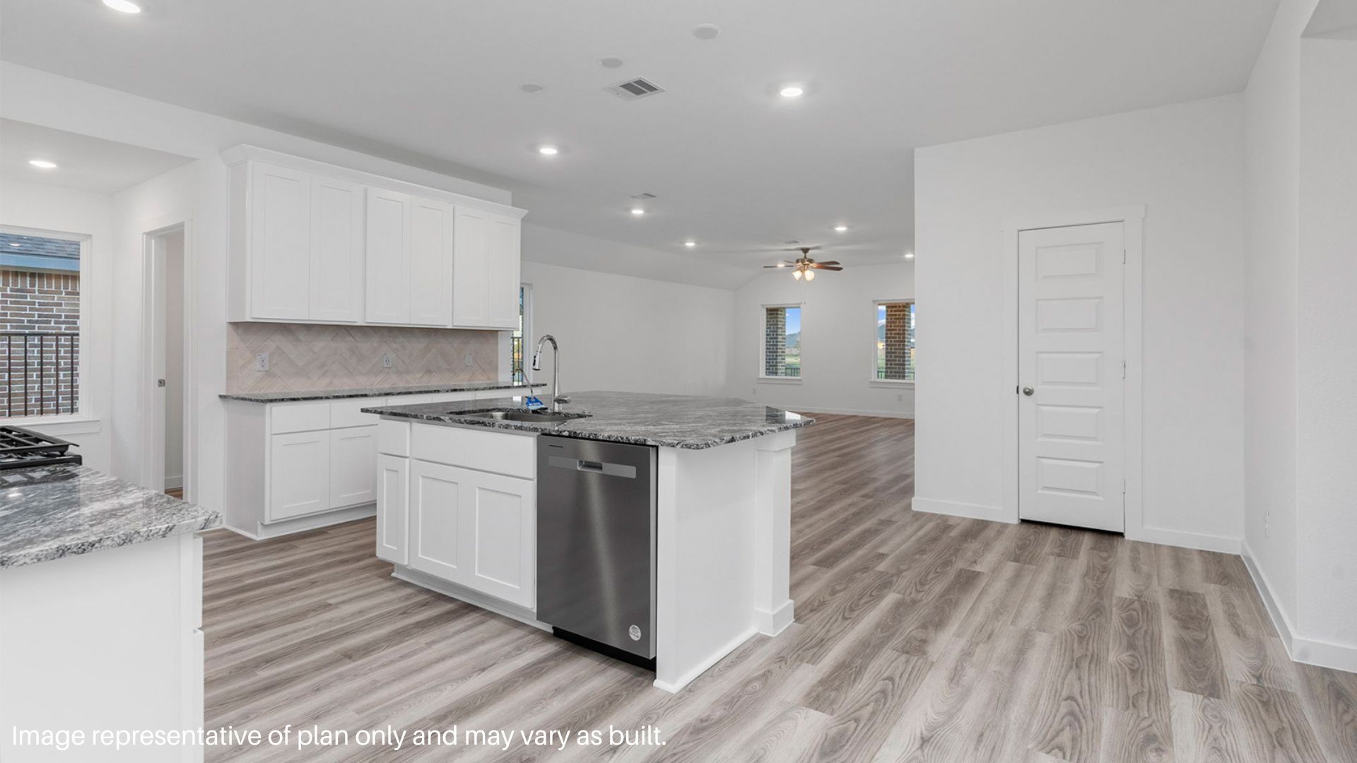 Open concept kitchen.
