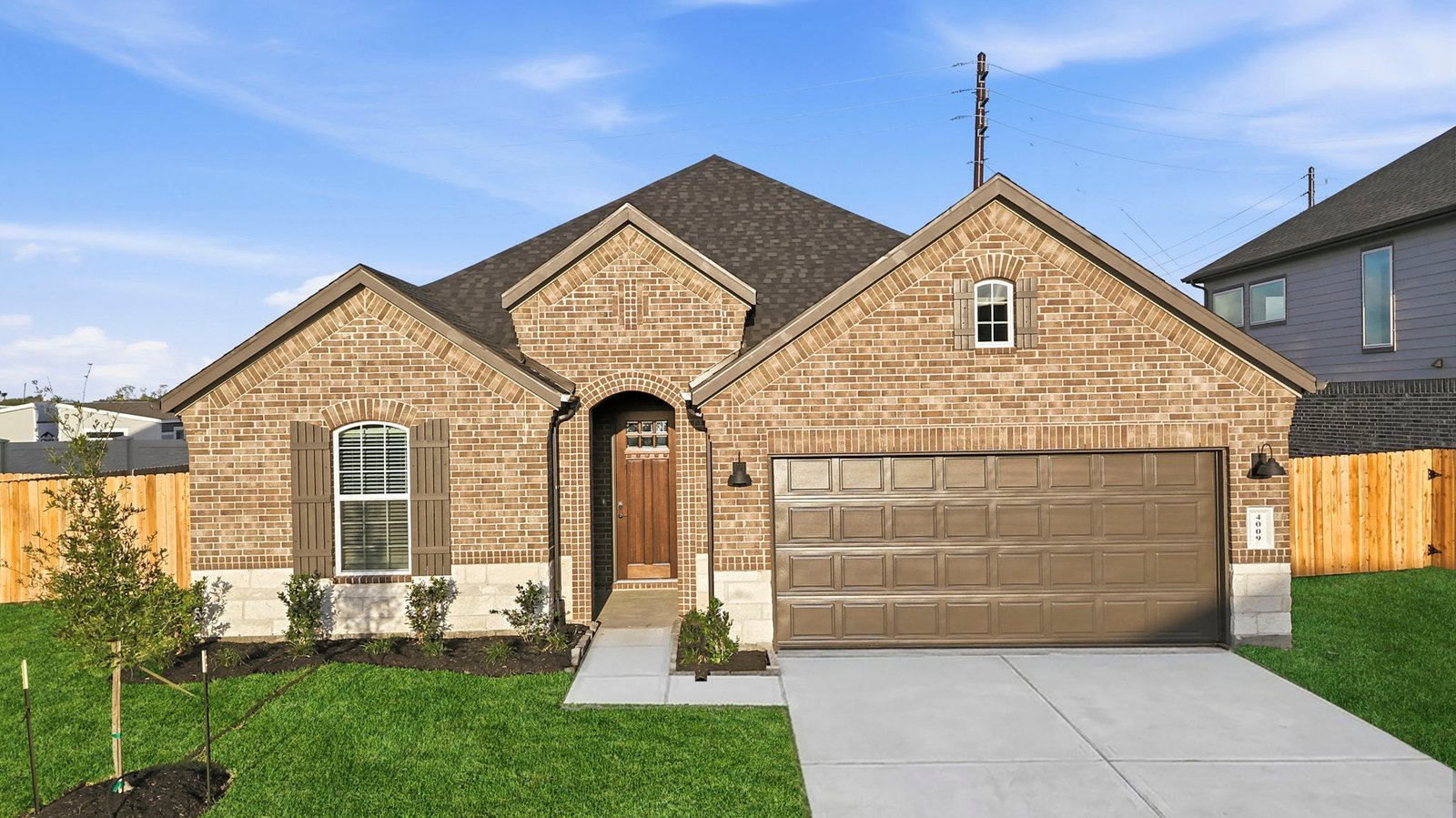 single story home with a two car garage