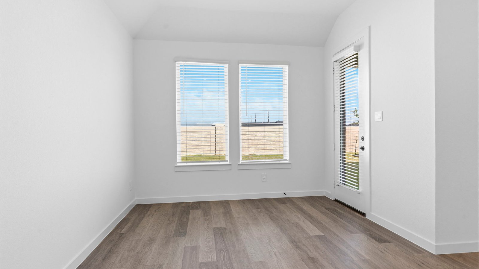 dining room with large window