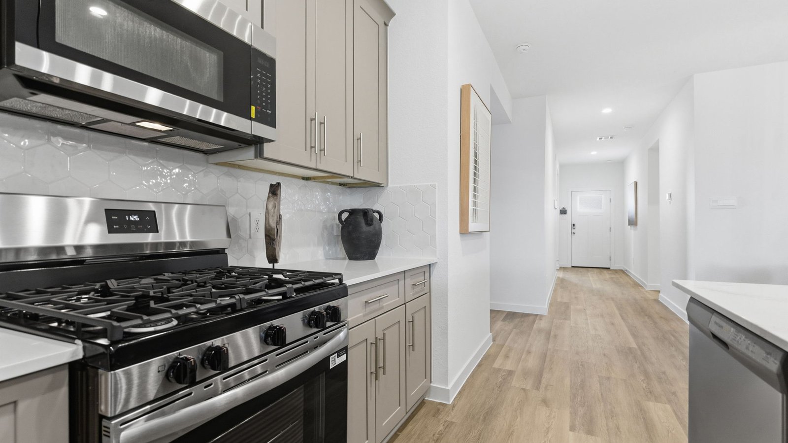 stainless steel appliances in the kitchen