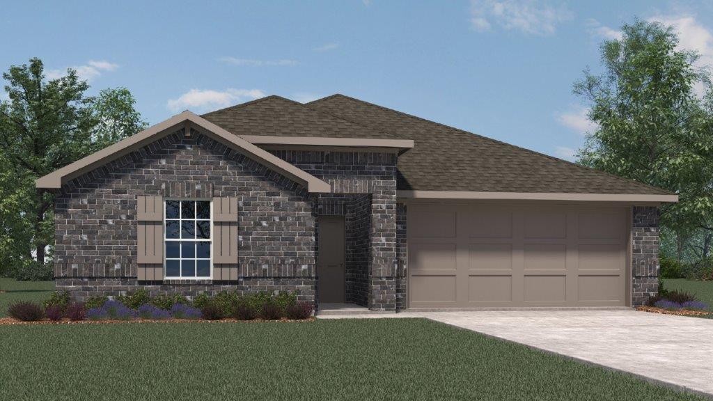 burnet one story brick home elevation o