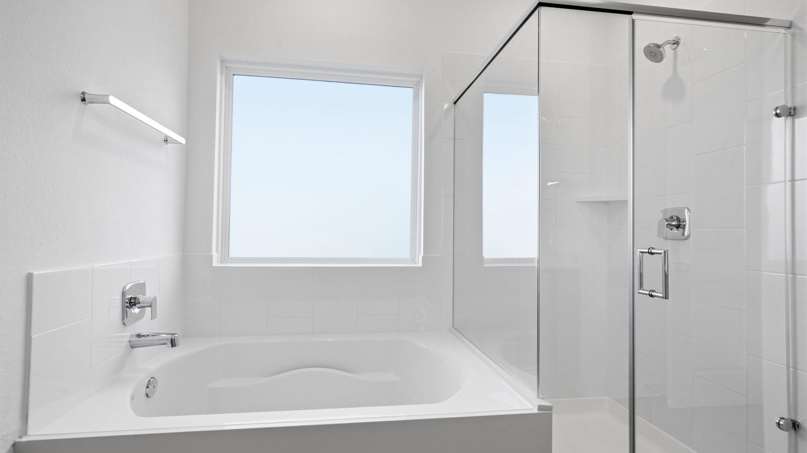 primary bathroom tub and shower