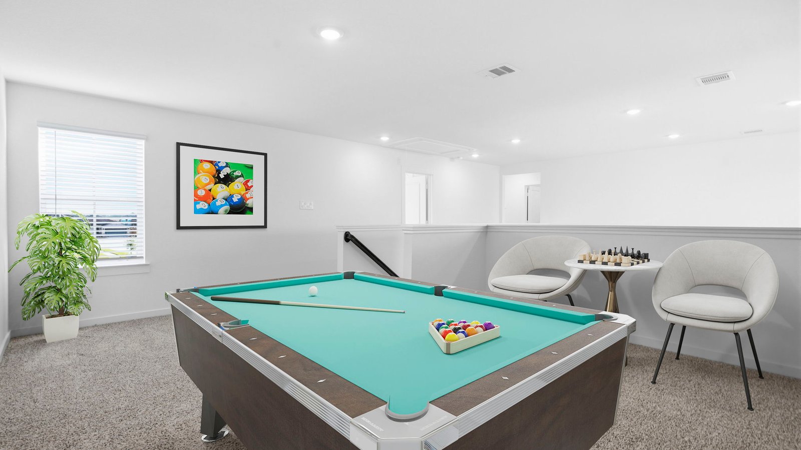 game room with one window
