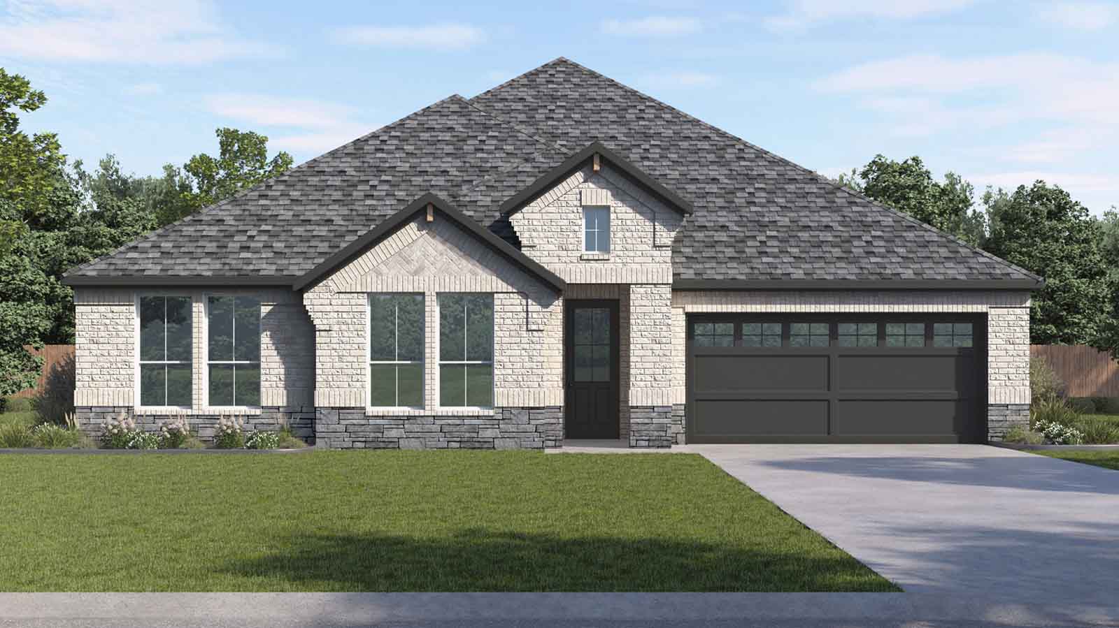 cardinale one story brick floor plan elevation o