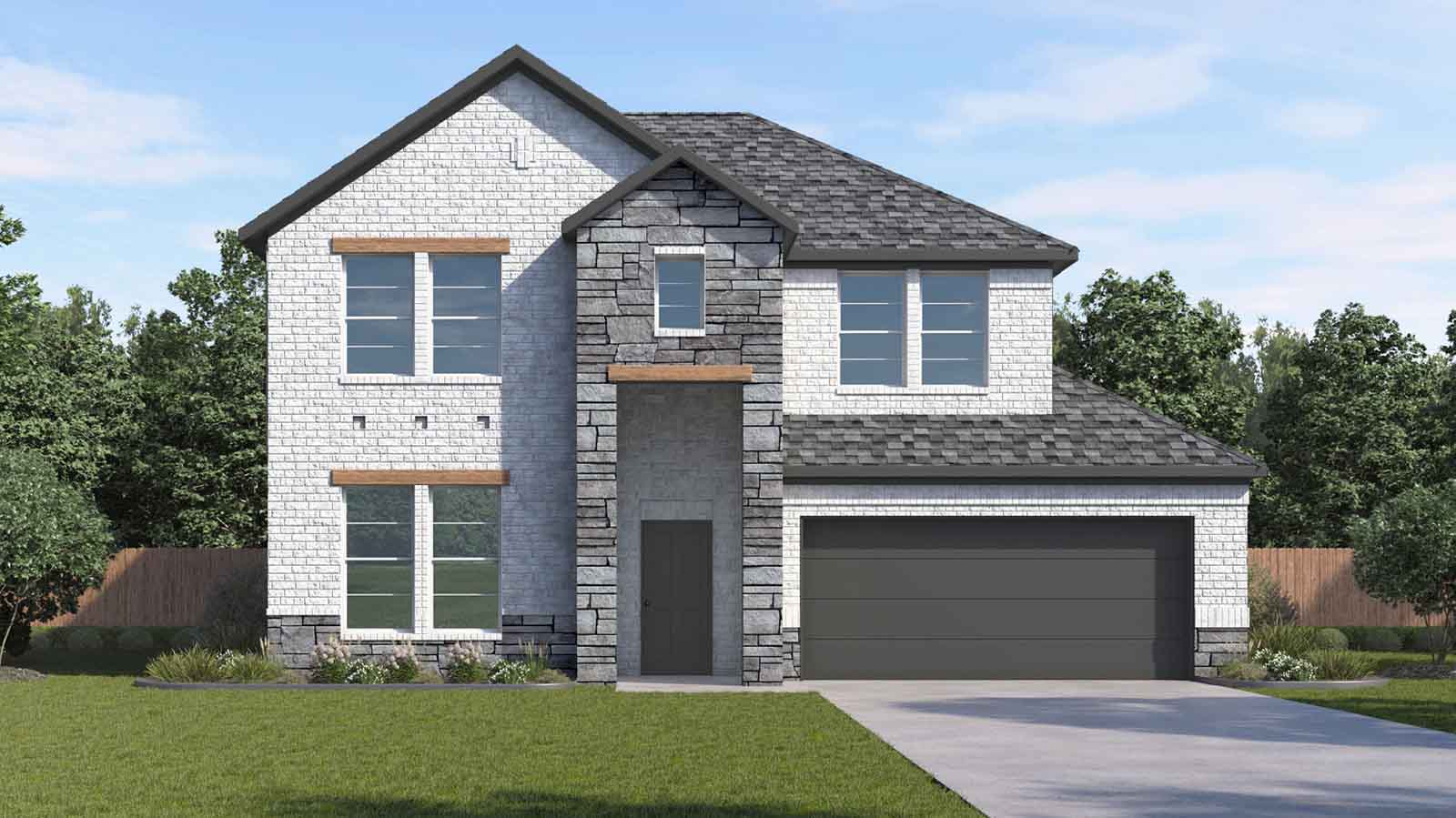 two story home with a two car garage